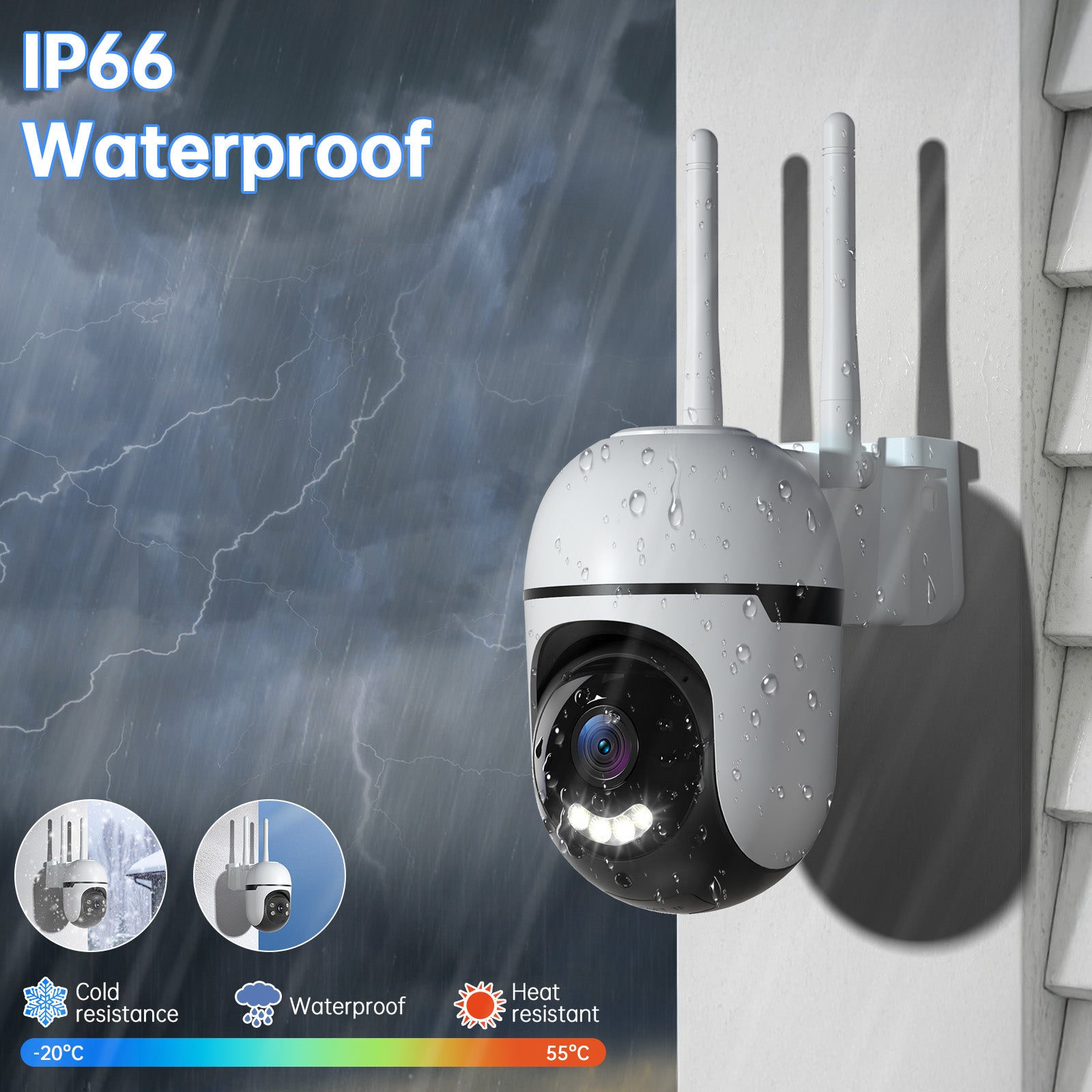 3MP PTZ Wireless Indoor Outdoor Camera