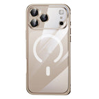 Applicable 17 Metal Frame Phone Case Magnetic Suction Spring Fastener Transparent Eagle Eye Lens Protective Cover