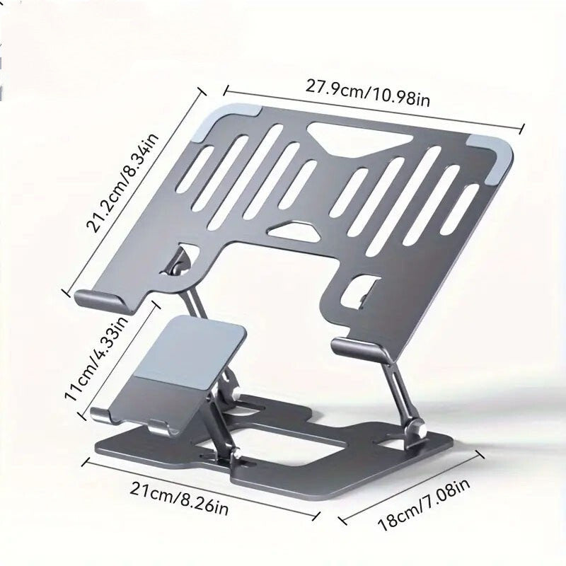 2 In 1 Metal Laptop Holder Phone Stand Laptop Stand Steel Laptop Riser