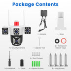 1080P HD 4-Lens Security Camera 360 Degree Night Vision Auto Motion Tracking Audio IP66 Waterproof