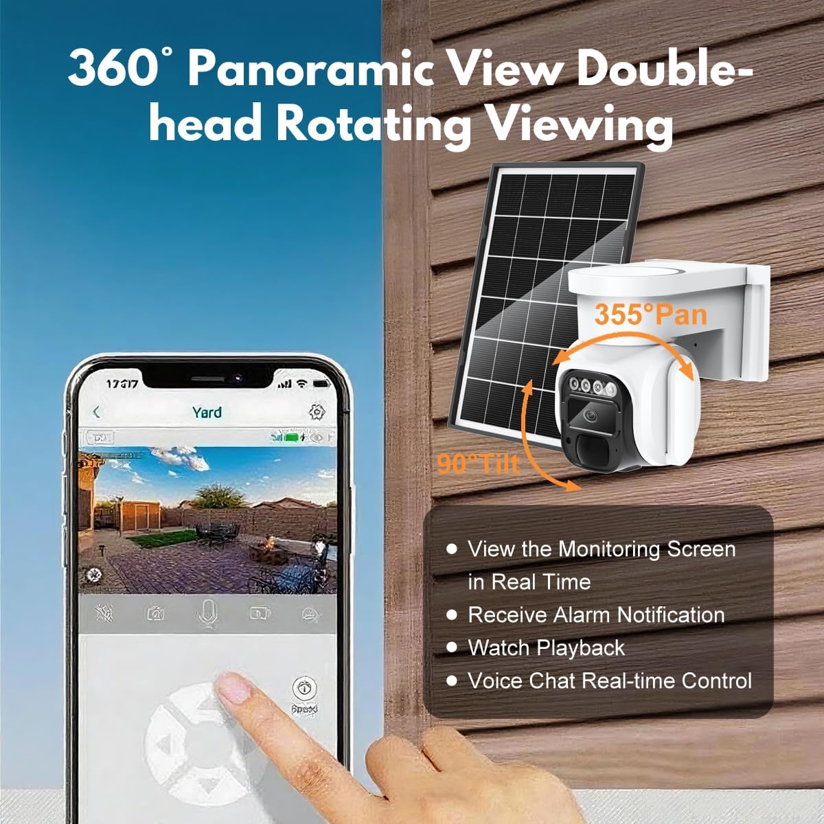 Security Camera Outdoor Wireless, Solar , 2K Color Night Vision, PIR Motion Sensor 360