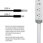 Electrical Outlet Extender Features USB-C,USB-A,and 2 AC Electrical Outlet Extender Stick