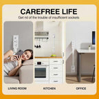 Electrical Outlet Extender Features USB-C,USB-A,and 2 AC Electrical Outlet Extender Stick