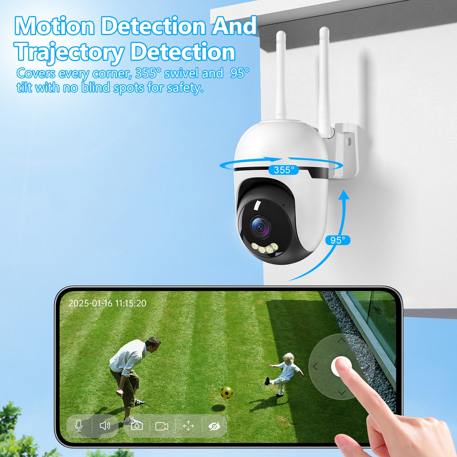 3MP PTZ Wireless Indoor Outdoor Camera