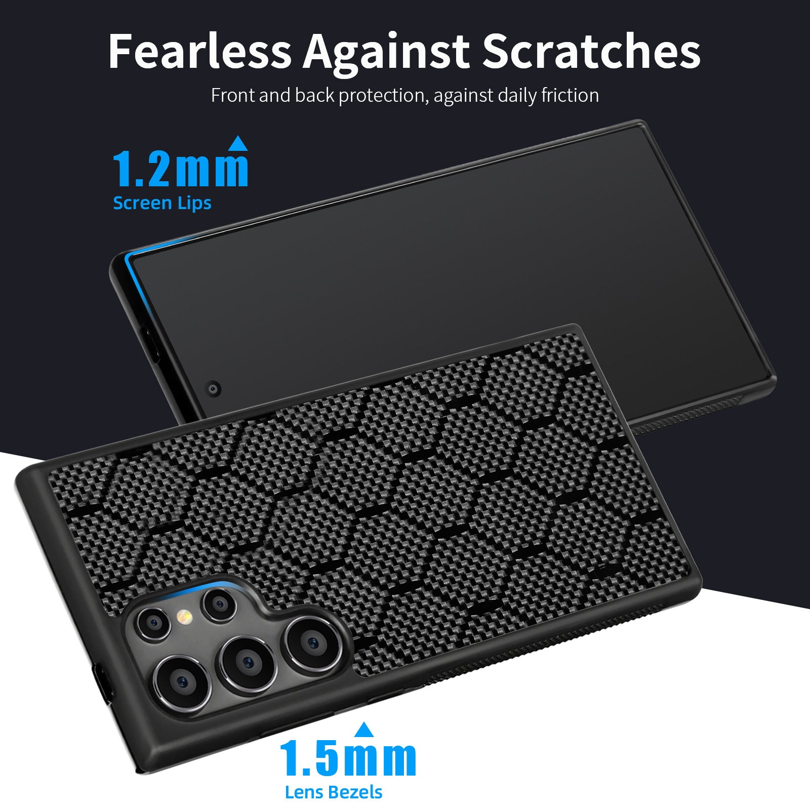 Carbon Fiber Square Twill Honeycomb Phone Case Compatible With S25 Ultra