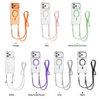 17 Pro Max Transparent Magnetic Case With A Crossbody Lanyard