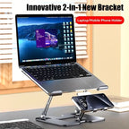 2 In 1 Metal Laptop Holder Phone Stand Laptop Stand Steel Laptop Riser