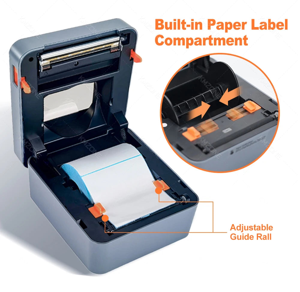 4inch Thermal Label Sticker Waybill Printer 1D 2D Barcodes Print Paper Support QR Code for DHL Fedex EMS Express 25-100mm Print