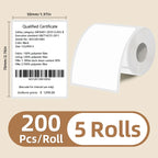 5 Rolls of White Label Stickers, 30Mm/40Mm/50Mm Wide, Compatible with M110/M221/M220/M120/M200/Etc Portable Handheld Thermal Label Printers, for Office, Business, and Home Labeling, Widely Used