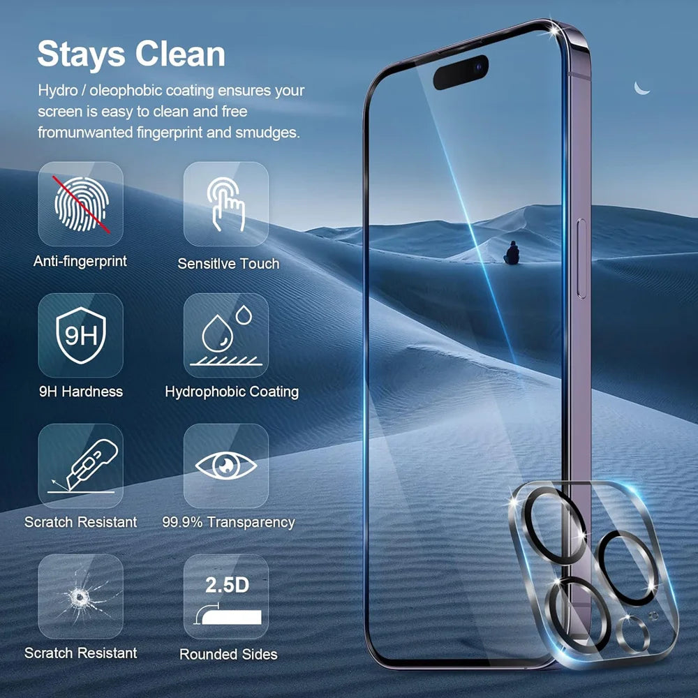 HD Screen Protection For iPhone Tempered Glass Camera Lens Film