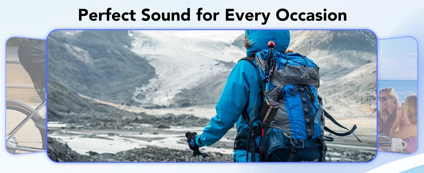 Bluetooth Speakers with Led Light, Bluetooth 5.4, 24H Playtime, Enhanced Bass, IPX7 Waterproof