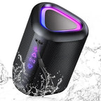 Bluetooth Speakers with Led Light, Bluetooth 5.4, 24H Playtime, Enhanced Bass, IPX7 Waterproof