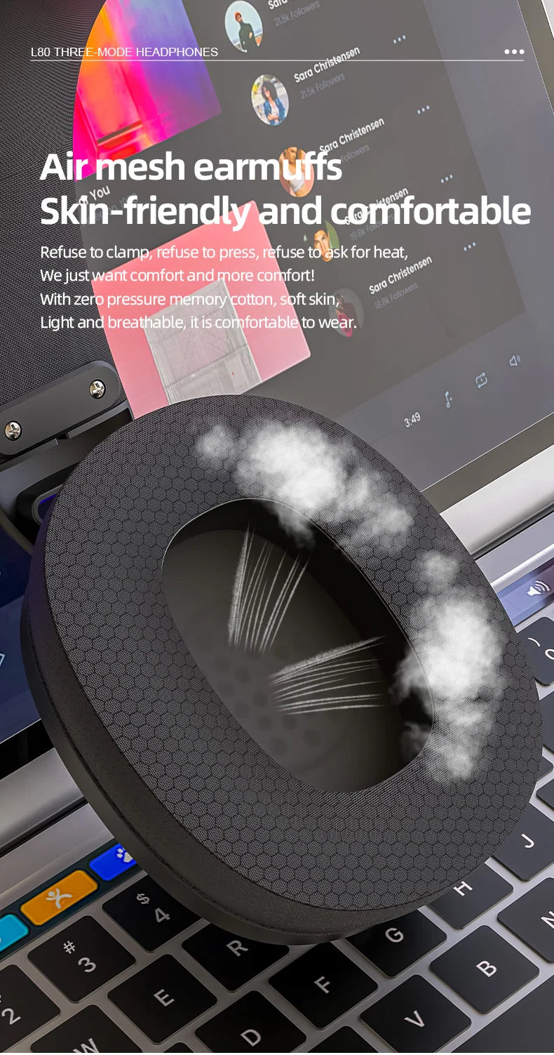 SMAILWOLF L80 Bluetooth wireless wired three-mode gaming headset laptop home lightweight headset with microphone