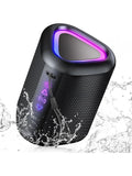 Bluetooth Speakers with Led Light, Bluetooth 5.4, 24H Playtime, Enhanced Bass, IPX7 Waterproof