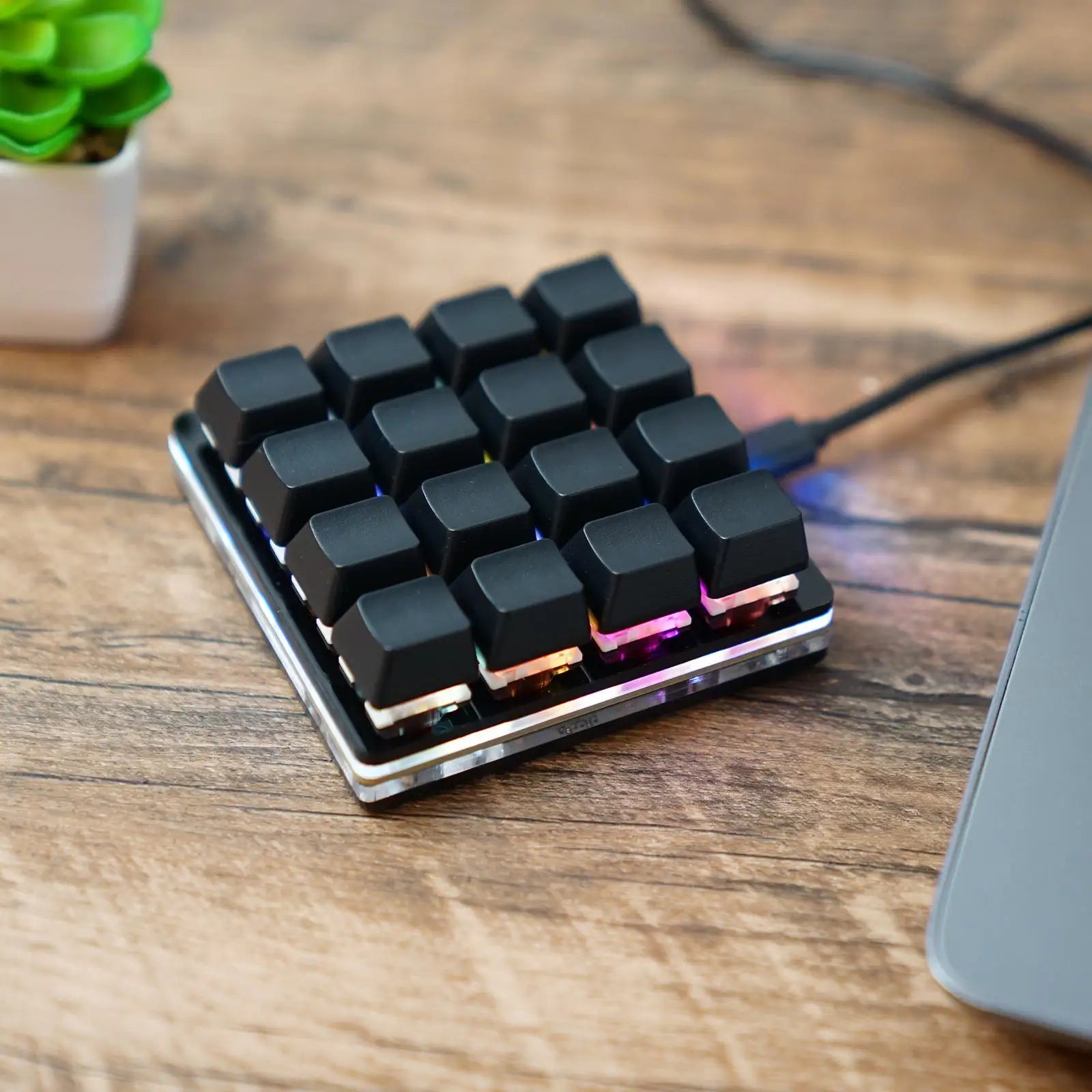 16 Key Automatic Click SayoDevice Programmable Hardware Keyboard Custom Shortcut Keys Mechanical Keyboard Black Small Keyboard