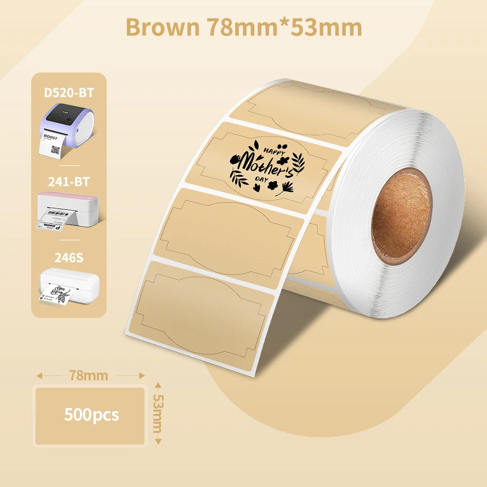 Shipping Labels Packs of 500 4X6 Per Fan-Fold Label for Phomemo 241BT D520BT B246D Label Printer Thermal Labels for Address Mail