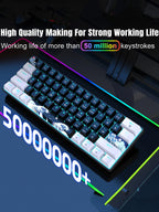 60% Mechanical Keyboard, Gaming Keyboard With Blue Switches And Sea Blue Backlit Small Compact