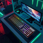 Keyboard 104 Keys Wired Rainbow Gaming Keyboard Universal Waterproof Backlit Laptop/Tablet English Version Office Desktop Laptop