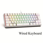 Teclado 61 key RGB Gamer keyboards 60% keyboard teclado para computadora ergonomic tastiera black white mini klavye toetsenbord