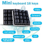 16 Key Automatic Click SayoDevice Programmable Hardware Keyboard Custom Shortcut Keys Mechanical Keyboard Black Small Keyboard