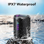 Bluetooth Speakers with Led Light, Bluetooth 5.4, 24H Playtime, Enhanced Bass, IPX7 Waterproof