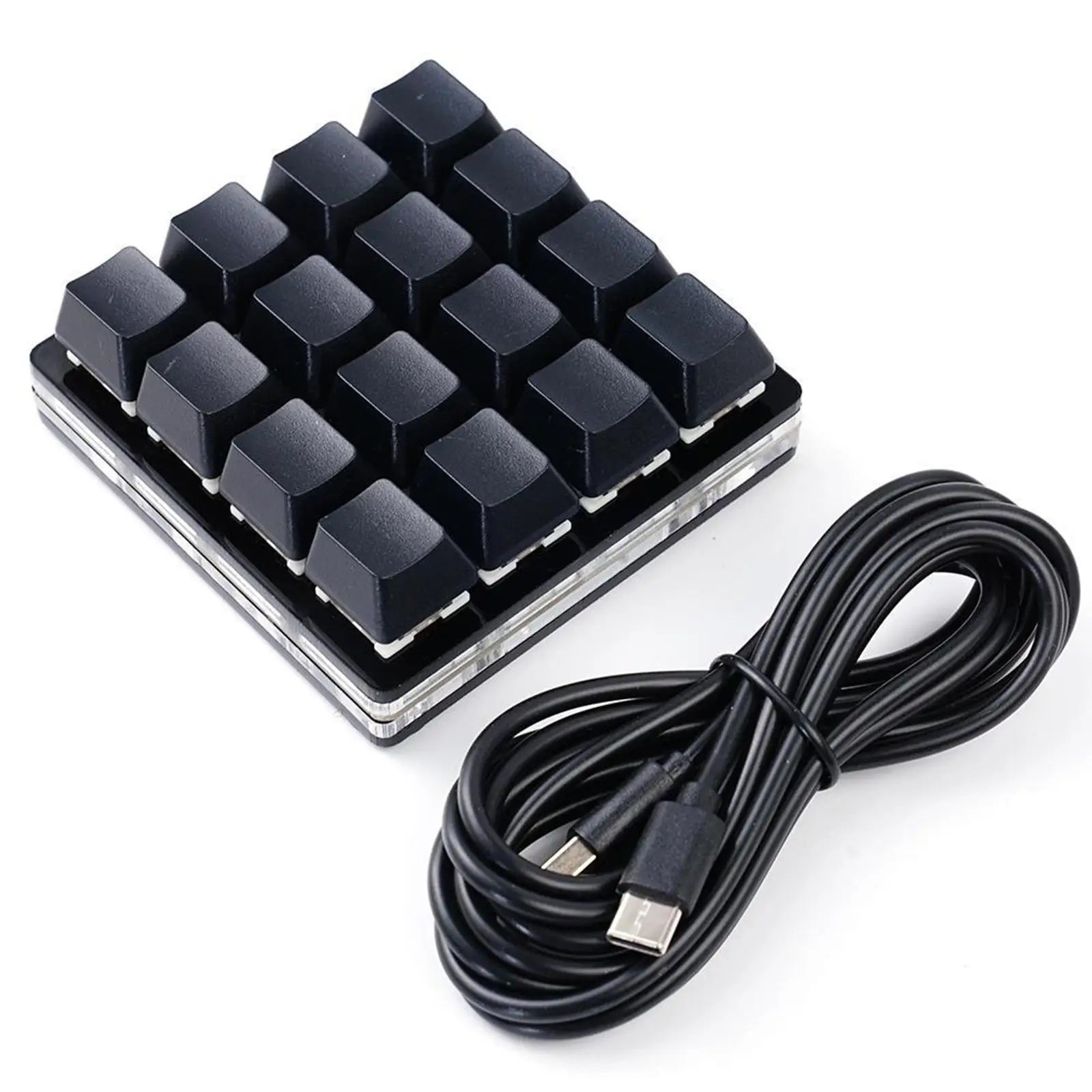 16 Key Automatic Click SayoDevice Programmable Hardware Keyboard Custom Shortcut Keys Mechanical Keyboard Black Small Keyboard