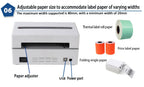 Upgraded Model Blue Tooth Label Printer with Adjustable Size Range of 25-108 mm HS-K38