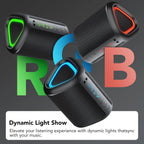 Bluetooth Speakers with Led Light, Bluetooth 5.4, 24H Playtime, Enhanced Bass, IPX7 Waterproof