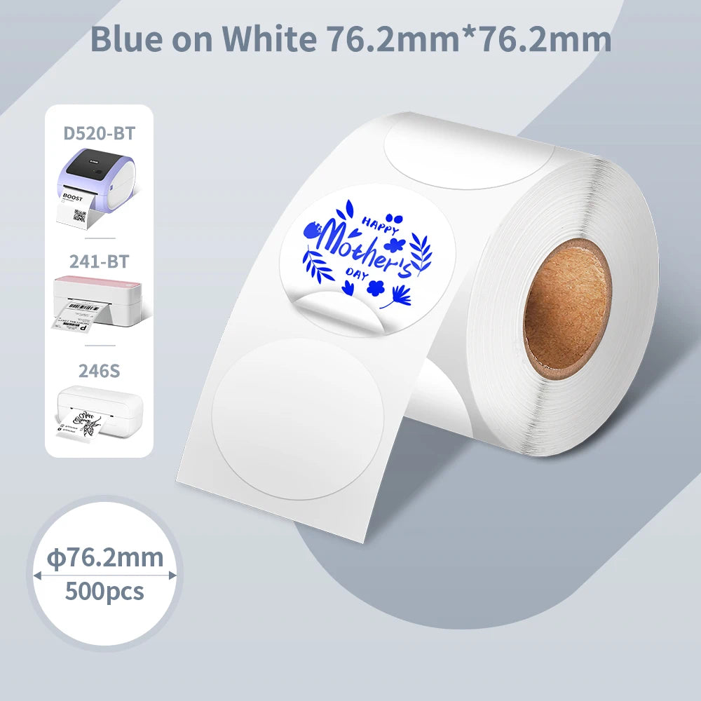 Shipping Labels Packs of 500 4X6 Per Fan-Fold Label for Phomemo 241BT D520BT B246D Label Printer Thermal Labels for Address Mail