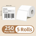 5 Rolls of White Label Stickers, 30Mm/40Mm/50Mm Wide, Compatible with M110/M221/M220/M120/M200/Etc Portable Handheld Thermal Label Printers, for Office, Business, and Home Labeling, Widely Used