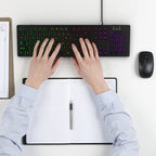 Computer Gaming Keyboard Light Backlit RGB Mute wired keyboard USB office home Russian French Spanish German Arabic English