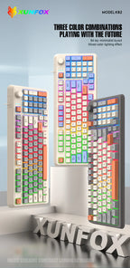 Keyboard 94 Keys 90% Layout Spanish Russian Korean Arabic Keyboard USB Wired RGB Light Volume Knob Ergonomics Gaming Office K82