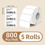 5 Rolls of White Label Stickers, 30Mm/40Mm/50Mm Wide, Compatible with M110/M221/M220/M120/M200/Etc Portable Handheld Thermal Label Printers, for Office, Business, and Home Labeling, Widely Used