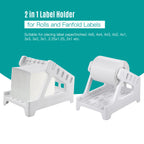 Label Holder for 4x6 Labels Printer Rolls Fanfold Labels 2 in 1 Work for Desktop Themal Label Sticker Dispenser Detachable