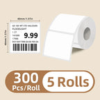 5 Rolls of White Label Stickers, 30Mm/40Mm/50Mm Wide, Compatible with M110/M221/M220/M120/M200/Etc Portable Handheld Thermal Label Printers, for Office, Business, and Home Labeling, Widely Used