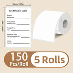 5 Rolls of White Label Stickers, 30Mm/40Mm/50Mm Wide, Compatible with M110/M221/M220/M120/M200/Etc Portable Handheld Thermal Label Printers, for Office, Business, and Home Labeling, Widely Used