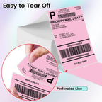 Shipping Labels Packs of 500 4X6 Per Fan-Fold Label for Phomemo 241BT D520BT B246D Label Printer Thermal Labels for Address Mail