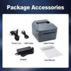 4inch Thermal Label Sticker Waybill Printer 1D 2D Barcodes Print Paper Support QR Code for DHL Fedex EMS Express 25-100mm Print