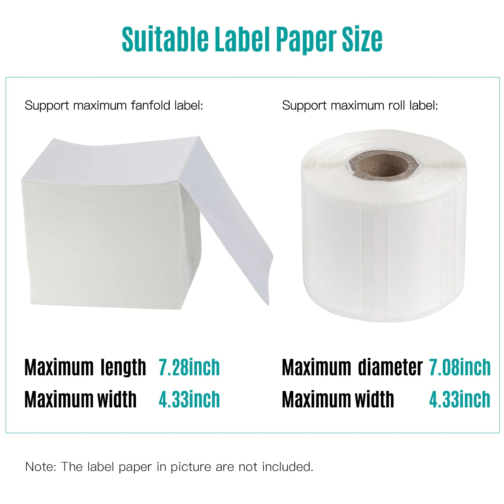 Label Holder for 4x6 Labels Printer Rolls Fanfold Labels 2 in 1 Work for Desktop Themal Label Sticker Dispenser Detachable