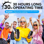 Portable Bluetooth Speaker, Bluetooth 5.4 Speaker, 30W Dual Speaker, Deep Bass, 30H Playtime, 3 EQ Mode, Colorful RGB Lights