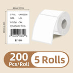 5 Rolls of White Label Stickers, 30Mm/40Mm/50Mm Wide, Compatible with M110/M221/M220/M120/M200/Etc Portable Handheld Thermal Label Printers, for Office, Business, and Home Labeling, Widely Used