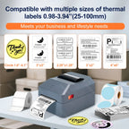 4inch Thermal Label Sticker Waybill Printer 1D 2D Barcodes Print Paper Support QR Code for DHL Fedex EMS Express 25-100mm Print