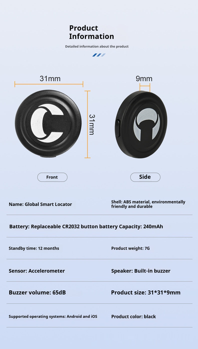 Round GPS Tracker For Locating Items