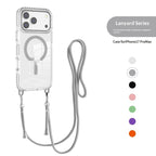 17 Pro Max Transparent Magnetic Case With A Crossbody Lanyard