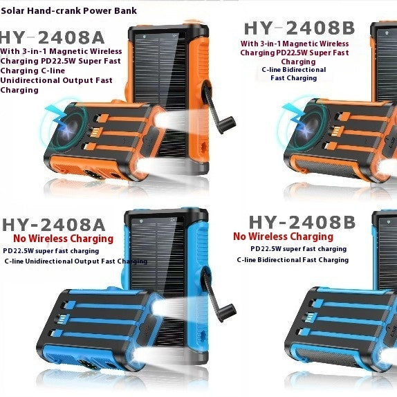 Solar Outdoor Camping Hand Crank Power Bank