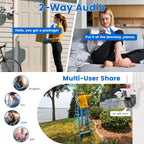 1080P HD 4-Lens Security Camera 360 Degree Night Vision Auto Motion Tracking Audio IP66 Waterproof