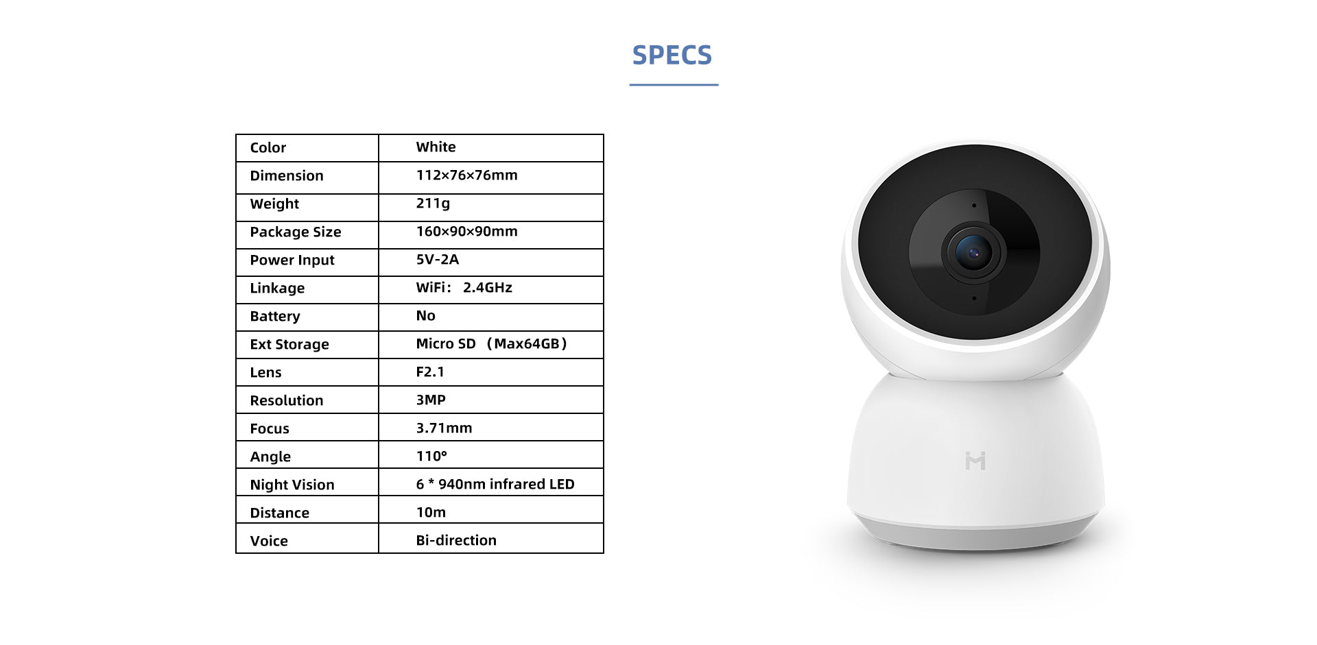 2K WiFi Security Camera