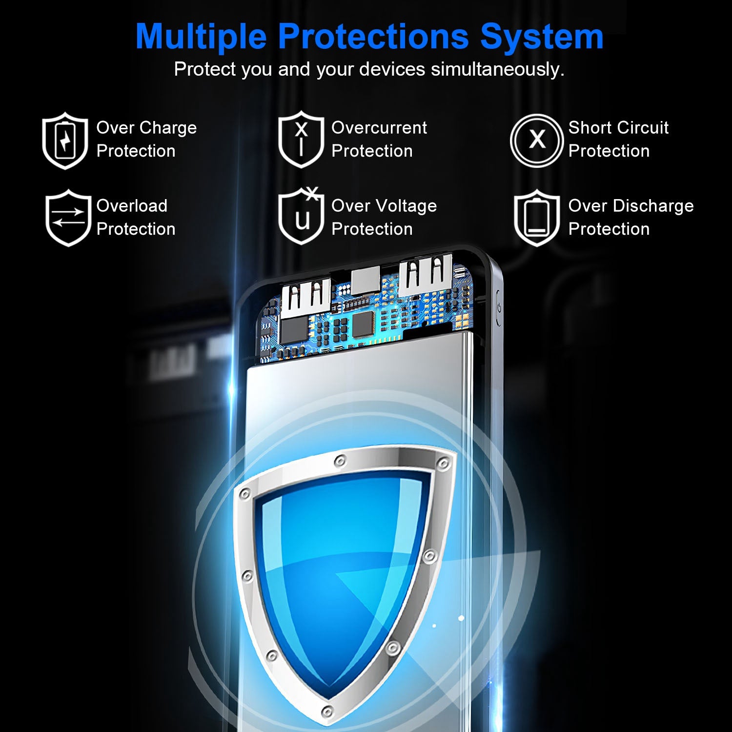 Fast Charging Power Bank Fast Charger Portable Phone Charger With Type-C USB Cable Fit For IOS Phone